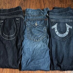 3 Pairs True Religion Straight Jeans